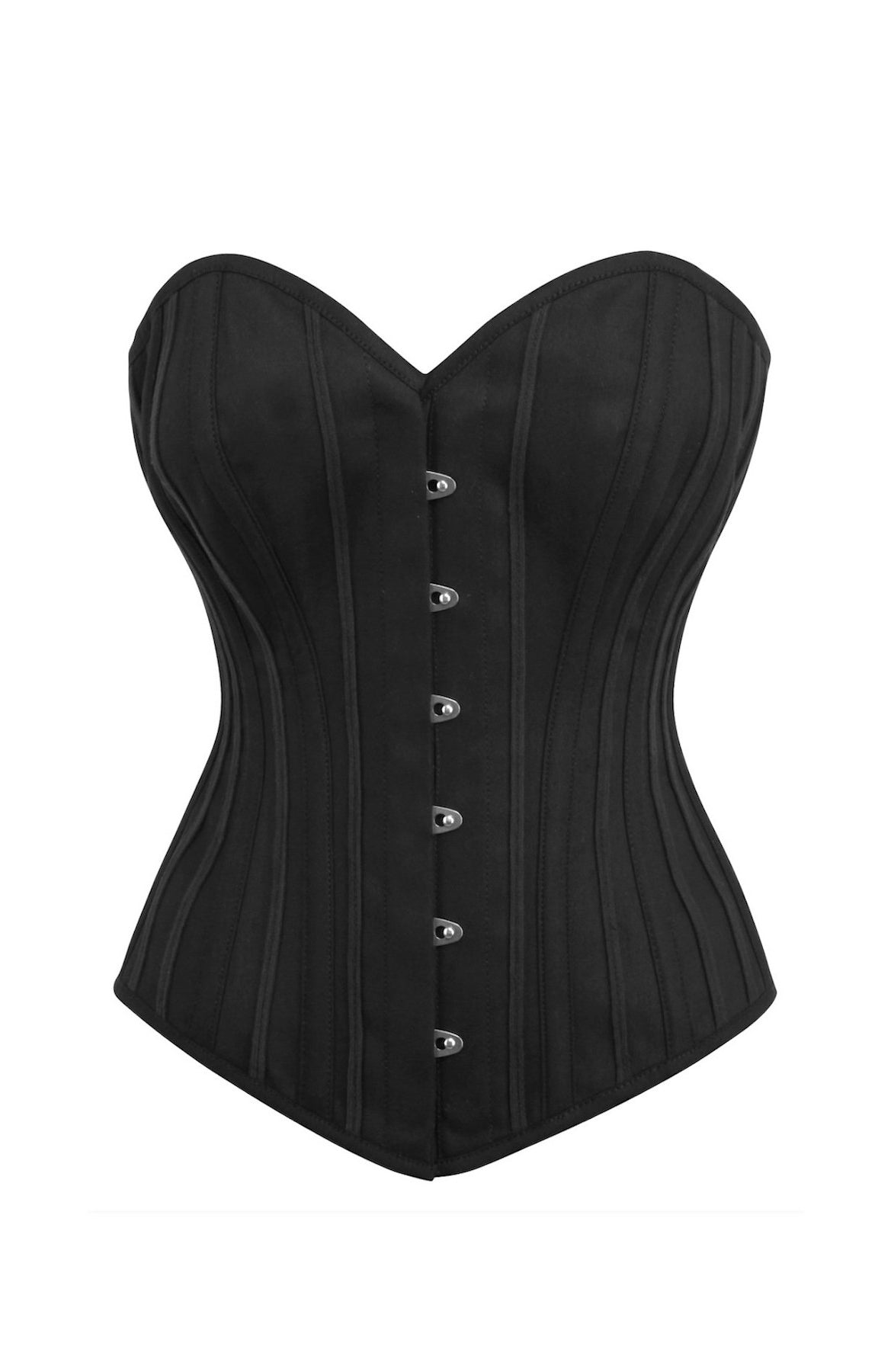 BLACK TO BASICS SWEETHEART COTTON CORSET FRONT