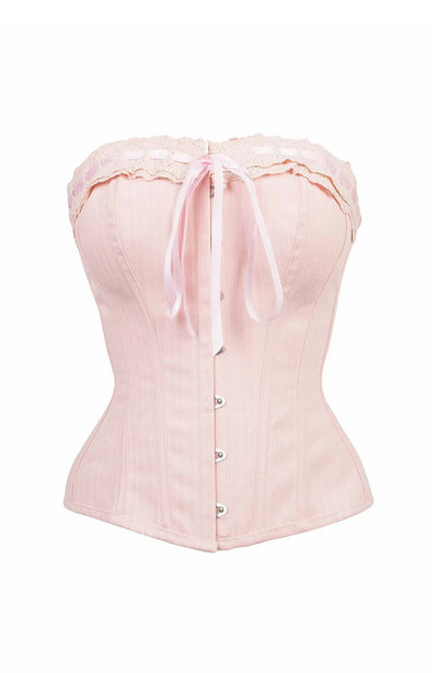 DUSTY PINK CLASSIC VICTORIAN CORSET FRONT