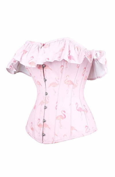 PINK FLAMINGO CORSET WITH SLEEVES SIDE