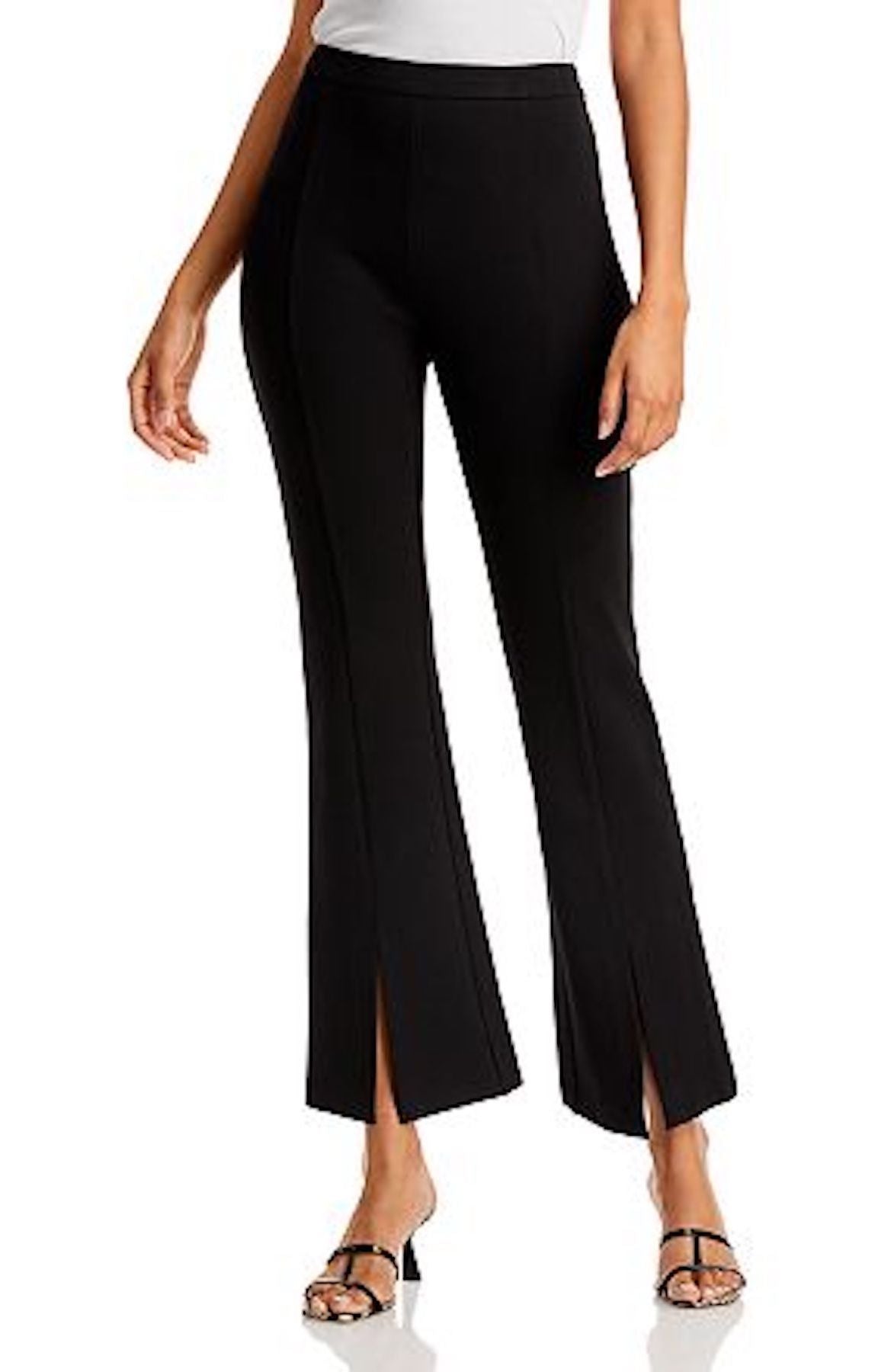 SYTDNEY BLACK SLIT-CUFF PANTS FRON