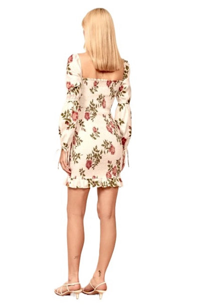 Taylor Floral Linen Dress Back