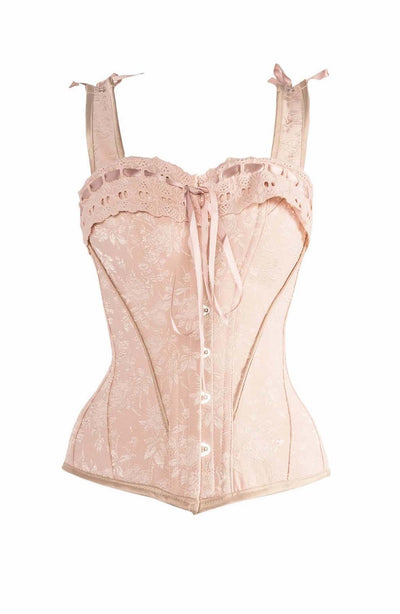 VICTORIAN VINTAGE INSPIRED PINK CORSET FRONT
